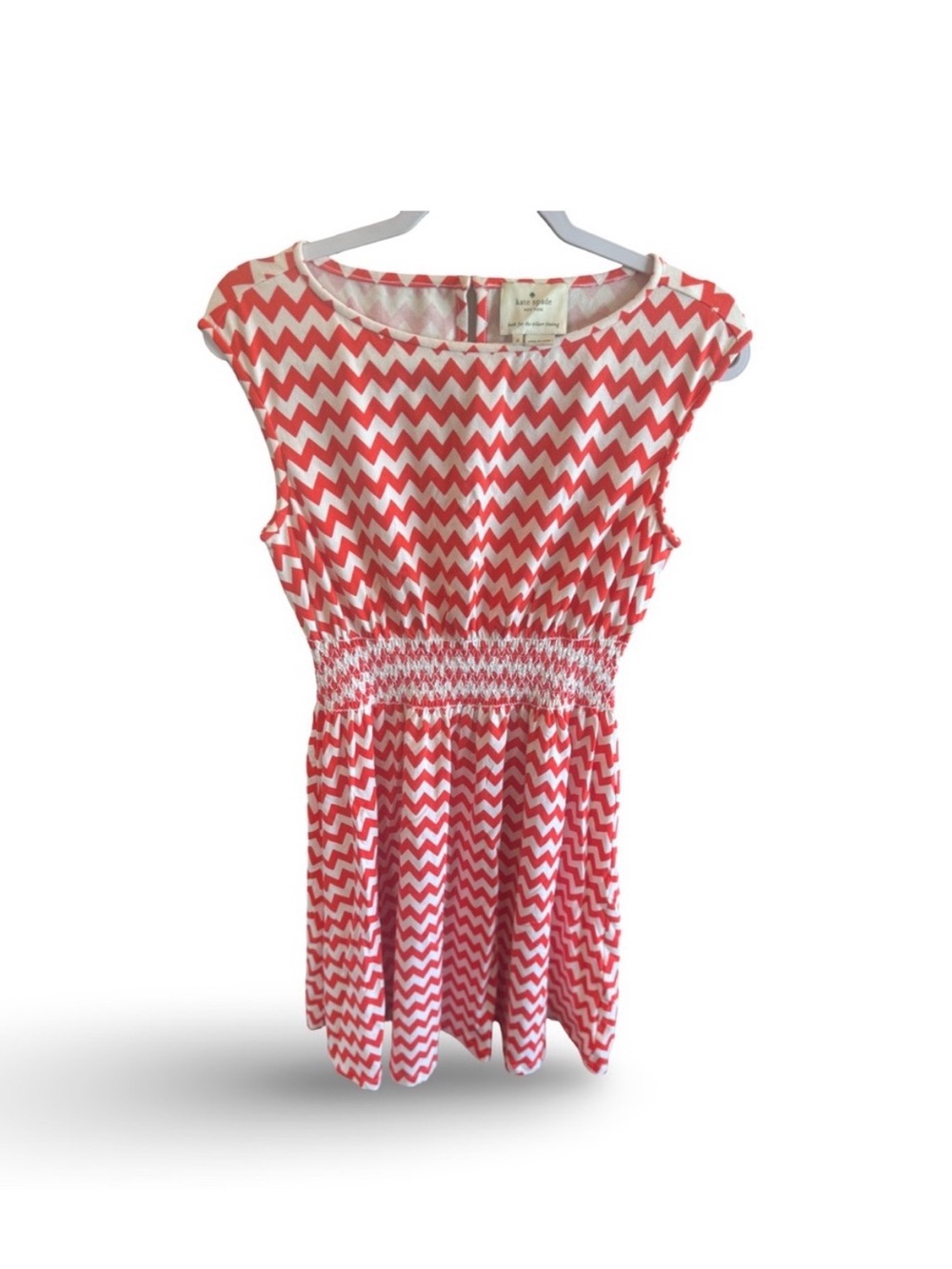 kate spade Red and White Chevron Sleeveless Dress